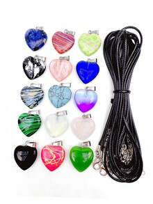 15入組/套天然水晶幾何DIY吊墜和15入組/套DIY首飾類底座DIY首飾製作 - 彩色 - 查看 2