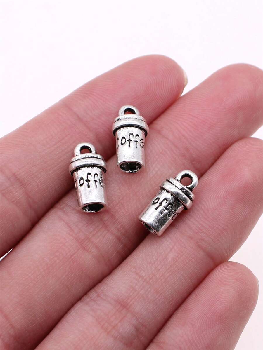 9pcs Coffee Shaped DIY Pendant - Ancient Silver - View 1