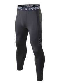 Fitness 男士字母圖案運動褲襪帶手機袋 - 黑色 - 查看 4