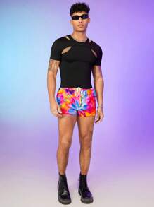 FeverCity Hombres Camiseta con abertura - Negro - Ver 3