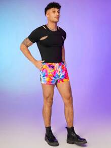 FeverCity Hombres Camiseta con abertura - Negro - Ver 7