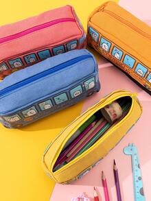 1個創意卡通車設計大容量筆袋,適用於學生和上班族作為文具和禮品 - 藍色 - 查看 4