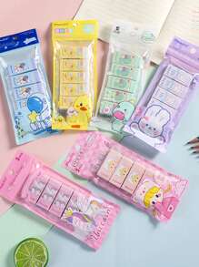 5入組卡通獨角獸圖案橡皮擦學生用可愛便攜式多功能鉛筆橡皮擦 - 粉色 - 查看 2