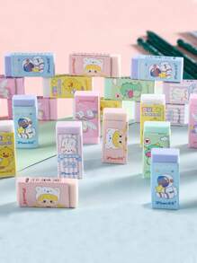 5入組卡通獨角獸圖案橡皮擦學生用可愛便攜式多功能鉛筆橡皮擦 - 粉色 - 查看 3