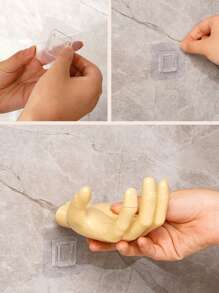 1入組素色壁掛鉤創意手工設計家用免打孔壁掛鉤 - 白色 - 查看 7