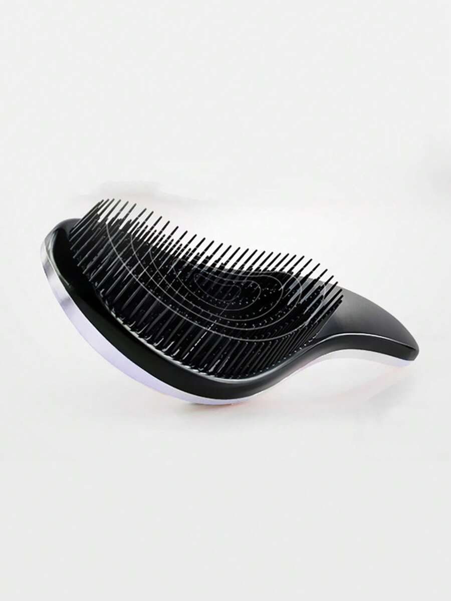 1pc Portable Cushion Hair Comb - Silver - View 1