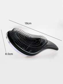 1pc Portable Cushion Hair Comb - Silver - View 4