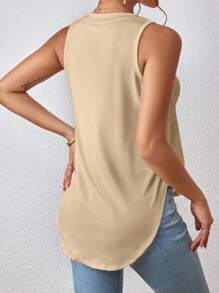 EMERY ROSE Top tank unicolor bajo curvo - Albaricoque - Ver 2