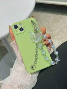 Ốp điện thoại cứng cáp với họa tiết bướm và dây đeo tay, phiên bản quốc tế, không phải phiên bản nội địa. - Nhiều màu - Xem 2