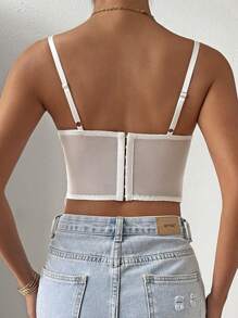 Zolique Áo khoác và áo lót dành cho xe tăng nữ Sò điệp màu trơn Thanh lịch - trắng - Xem 2