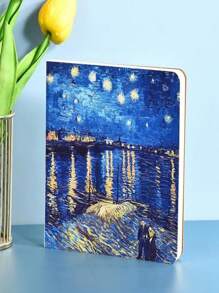 1pc Square Blank Canvas Book For Oil Painting - Blue - View 1