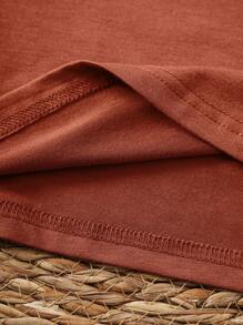 SHEIN LUNE Mountain & Slogan Graphic Tank Top - Burnt Orange - View 4