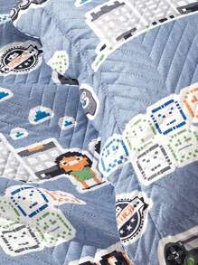 2 Miếng Trò Chơi Bộ khăn trải giường Đối với Trẻ em Trẻ em ( 1 Ga trải giường + 1 Vỏ gối Che phủ Bộ ) - màu xanh lá - Xem 4