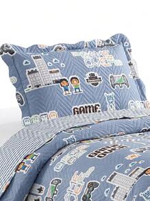 2 Miếng Trò Chơi Bộ khăn trải giường Đối với Trẻ em Trẻ em ( 1 Ga trải giường + 1 Vỏ gối Che phủ Bộ ) - màu xanh lá - Xem 5