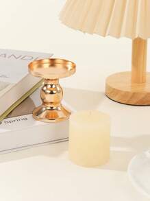 1pc Iron Candle Holder, Minimalist Iron Alloy Candle Stand For Home - Rose Gold - View 3