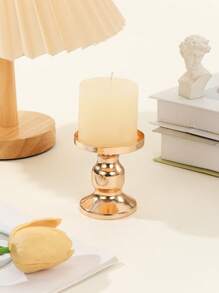 1pc Iron Candle Holder, Minimalist Iron Alloy Candle Stand For Home - Rose Gold - View 5