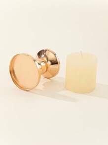 1pc Iron Candle Holder, Minimalist Iron Alloy Candle Stand For Home - Rose Gold - View 6