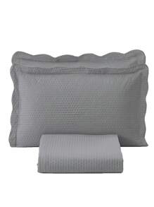 2/3 cái Tối Màu xanh lá Màu thuần Bộ khăn trải giường ( 1 Ga trải giường + 1/2 Vỏ gối Che phủ Bộ Không có chất độn ) - Màu xám đen - Xem 3