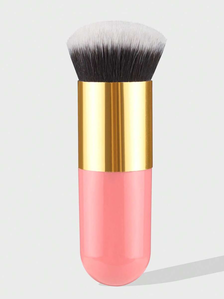 1 件化妆粉底刷，短柄，便携式，初学者化妆刷，遮瑕刷 - 粉色 - 查看 1