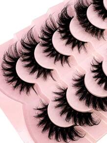 HBZGTLAD 7 Pairs Soft & Fluffy Cat Eye Fake Lashes, 8D Thick 3D Synthetic Mink Lashes, Soft & Natural-Looking Long Cross False Eyelashes For Dramatic Makeup