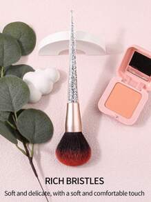 1支装高级大号面部散粉刷，柔软蓬松的粉底刷，配以奢华钻石手柄，可作粉底刷、遮瑕刷、腮红刷、修容刷、古铜粉刷、散粉刷等多种用途。 - 淺灰色 - 查看 6