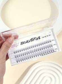 漫畫睫毛,C-0.079-13mm三明治形狀朵毛,1盒化學纖維化妝工具適用於睫毛延長 - 黑色 - 查看 4