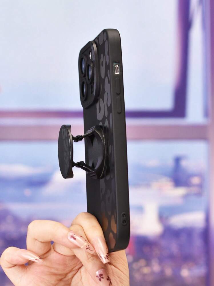 Boîtier De Téléphone Noir À Imprimé Léopard Mat - Multicolore - Voir 5