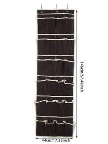 1 Miếng Qua cửa 24-túi Lưới Giày Hộp đựng , Đồ trang trí treo Nhiều Lớp Túi bảo quản - Cà phê nâu - Xem 3