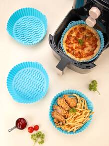 1 Giấy Da Silicon, Cuộn Giấy Da Màu Xanh Hiện Đại Cho Nồi Chiên Không Khí Nhà Bếp Nồi Chiên Không Dầu Air Fryer Lót Nồi Chiên Không Khí Giấy Airfryer Air Frier - Màu xanh lam - Xem 2