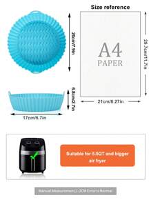 1 Giấy Da Silicon, Cuộn Giấy Da Màu Xanh Hiện Đại Cho Nồi Chiên Không Khí Nhà Bếp Nồi Chiên Không Dầu Air Fryer Lót Nồi Chiên Không Khí Giấy Airfryer Air Frier - Màu xanh lam - Xem 8