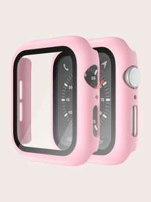 二合一手錶殼和屏幕保護膜適用於Apple Watch - 粉色 - 查看 1