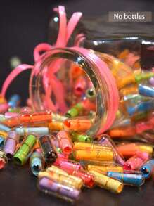 50/100 件装信息胶囊字母爱情药丸透明彩色迷你许愿瓶情人节礼物儿童