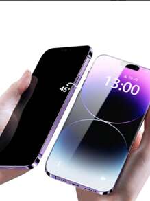 1入組螢幕隱私保護鋼化膜適用於iphone - 黑色 - 查看 2