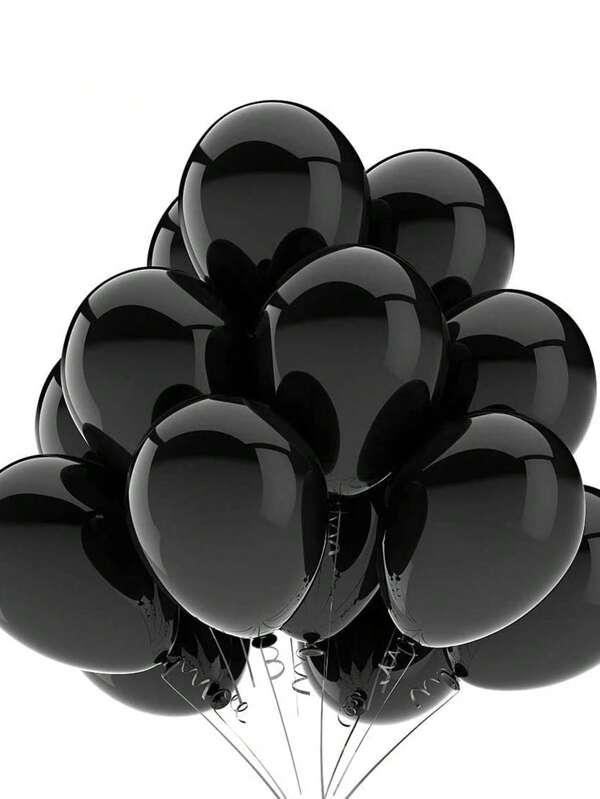 50 pièces unicolore noir décoratif moderne latex ballon pour la fête