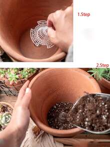 2pcs Succulents Drain Mat, PP Portable Mat For Garden - Clear - View 3