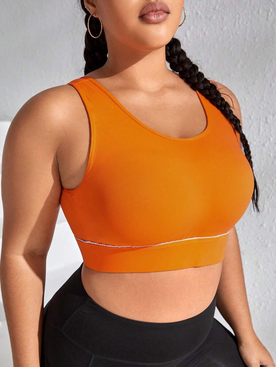 Yoga Sxy Plus Crisscross Back Sports Bra - Orange - View 1