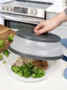 1入組餐飲現代可折疊微波爐蓋 - 灰色 - 查看 3