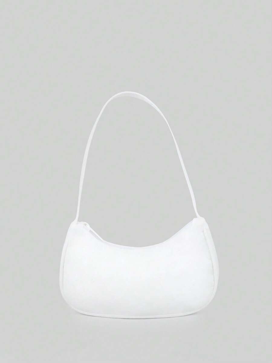 兒童素色拉鍊流浪包 - 白色 - 查看 1