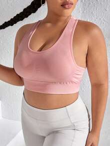 Yoga Sxy Plus Racer Back Sports Bra - Baby Pink - View 3