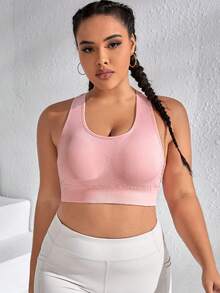 Yoga Sxy Plus Racer Back Sports Bra - Baby Pink - View 4