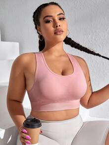 Yoga Sxy Plus Racer Back Sports Bra - Baby Pink - View 5