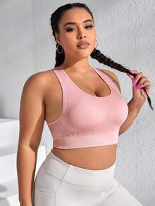 Yoga Sxy Plus Racer Back Sports Bra - Baby Pink - View 6