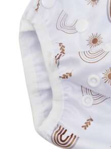 Happy Flute 嬰兒彩虹圖案面料游泳尿布 - 彩色 - 查看 5