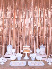 1 chiếc Kim Loại Tua Rua Màn, THÚ CƯNG Đảng Phông Nền Trang Trí cho Trang Trí Tiệc - Bạc - Xem 5