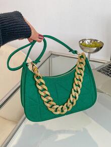 Mini Hobo Bag Stitch Thiết kế chuỗi trang trí cảm thấy - màu xanh lá - Xem 2