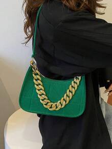 Mini Hobo Bag Stitch Thiết kế chuỗi trang trí cảm thấy - màu xanh lá - Xem 5