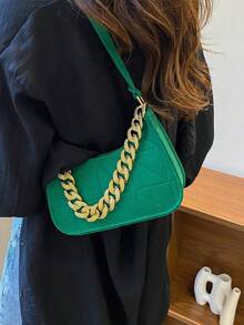 Mini Hobo Bag Stitch Thiết kế chuỗi trang trí cảm thấy - màu xanh lá - Xem 8