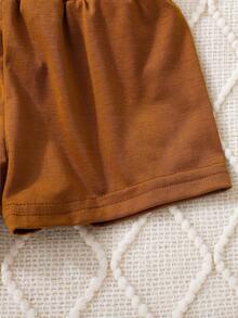 SHEIN 男嬰卡通和字母圖案T恤和短褲 - 彩色 - 查看 8