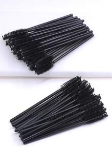 Disposable Eyelash Brush, 50pcs Plastic Makeup Tool For Daily Use - Black - View 2