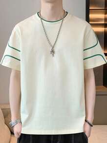 Hombres Camiseta ribete en contraste - Albaricoque - Ver 1